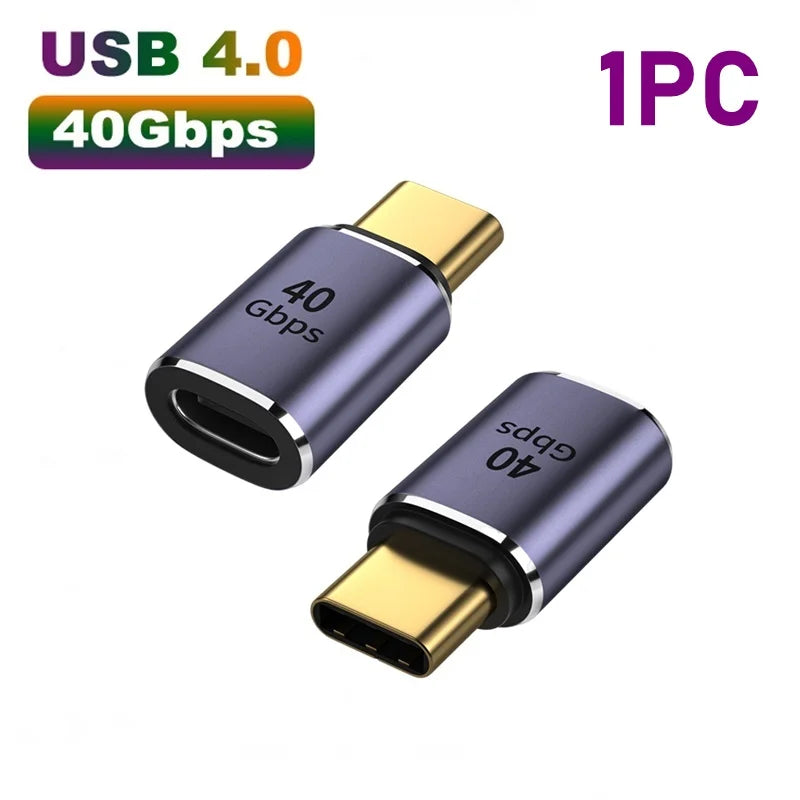 USB 4.0 PD 100W 8K 60Hz Charger Connector for Macbook 40Gbps High Speed USB C OTG U-Shape Straight Angle Male to Female Adapter by DarkByteGear