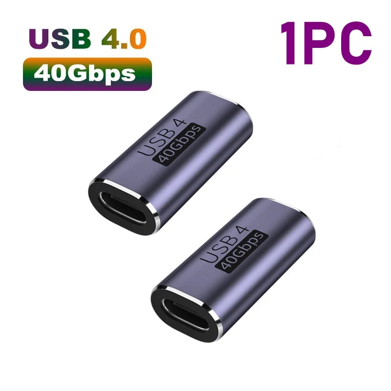 USB 4.0 PD 100W 8K 60Hz Charger Connector for Macbook 40Gbps High Speed USB C OTG U-Shape Straight Angle Male to Female Adapter by DarkByteGear