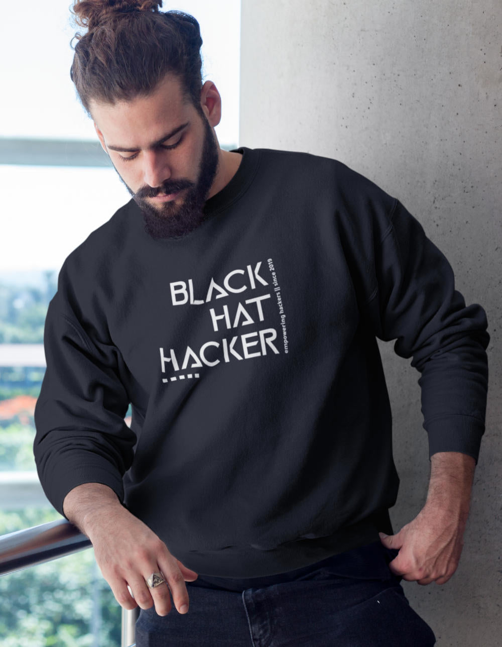 Black Hat Hacker v1 - Unisex Sweatshirt by DarkByteGear