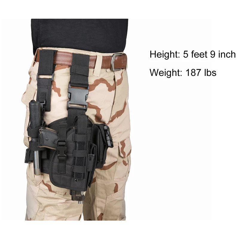 Tactical Leg Gun Holster Outdoor Multi-function Camouflage Bag Tied Leg Pistol Protective Cover Phone Pocket Hunting Gear by DarkByteGear