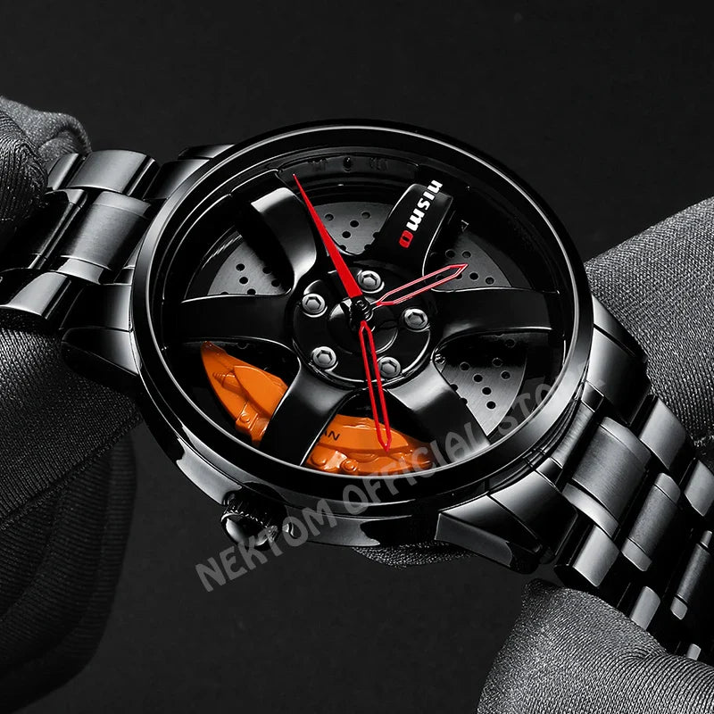 Car Wheel Rim Hub Watch by DarkByteGear