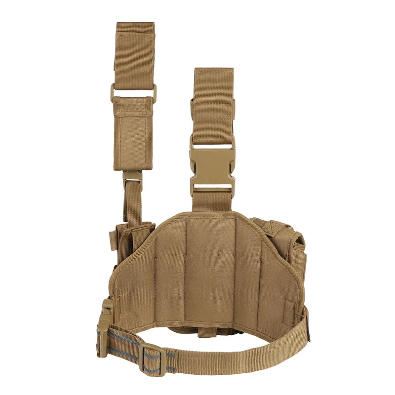 Tactical Leg Gun Holster Outdoor Multi-function Camouflage Bag Tied Leg Pistol Protective Cover Phone Pocket Hunting Gear by DarkByteGear