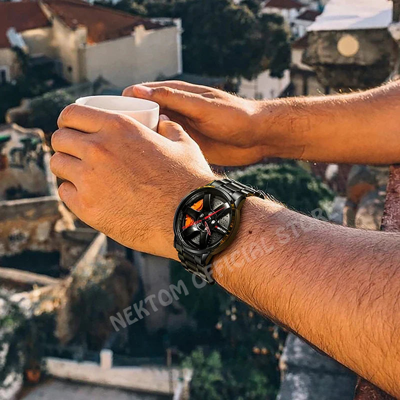 Car Wheel Rim Hub Watch by DarkByteGear