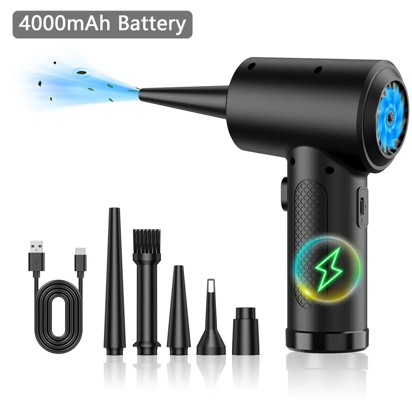 Compressed Air Duster Electric Rechargeable Cordless Air Blower Compressed Air For Cleaning Computer Keyboard Camera Car Home by DarkByteGear