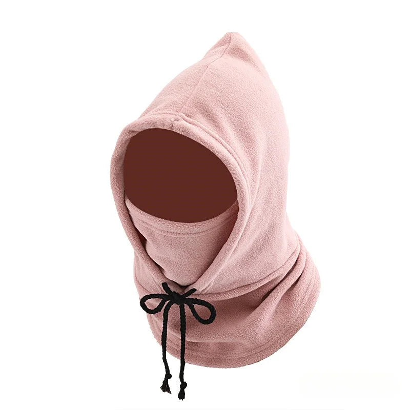 Winter Balaclava Hooded Scarf - Warm Neck Gaiter with Hood for Outdoor Activities, Cycling, Skiing - Black, Pink, Khaki by DarkByteGear