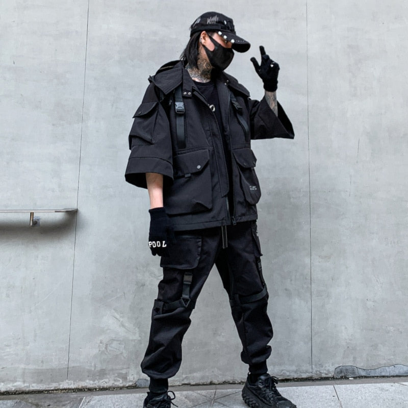 Cyber Assassin Hooded Jacket Techgear Streetwear by DarkByteGear