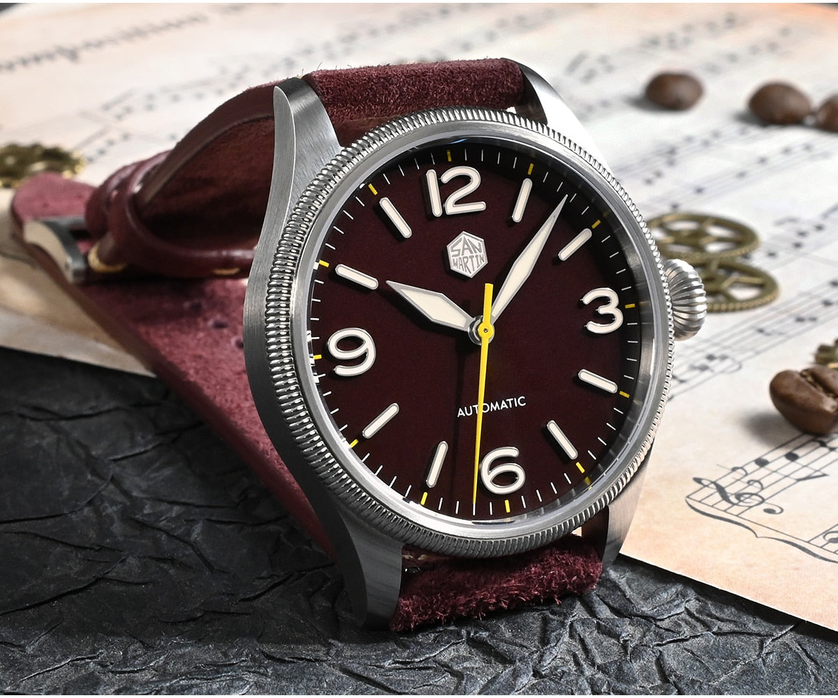 San Martin Retro Men Pilot Watch by DarkByteGear