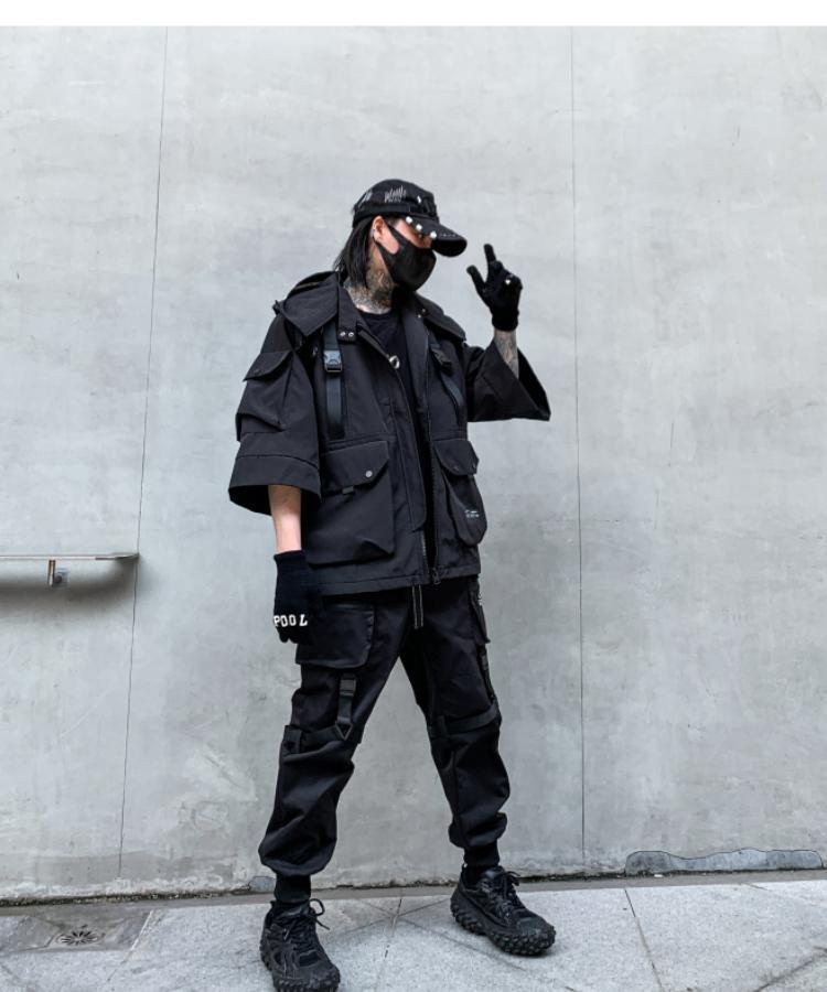 Cyber Assassin Hooded Jacket Techgear Streetwear by DarkByteGear