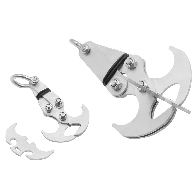 Stainless Steel Folding Grappling Hook - Durable & Deployment, Versatility in Outdoor Adventures & Emergency Tool for Hiking by DarkByteGear