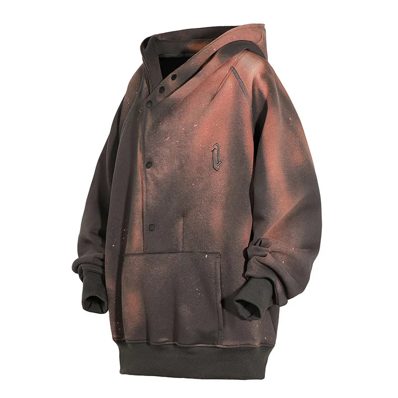 Unisex Oblique Placket Hooded Sweater by DarkByteGear