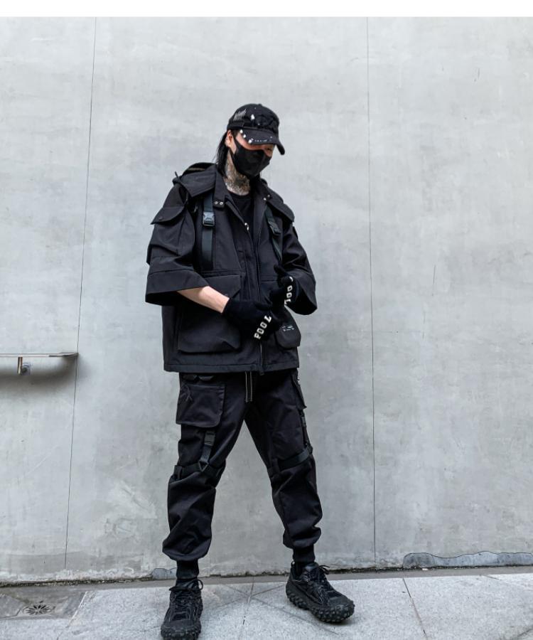 Cyber Assassin Hooded Jacket Techgear Streetwear by DarkByteGear
