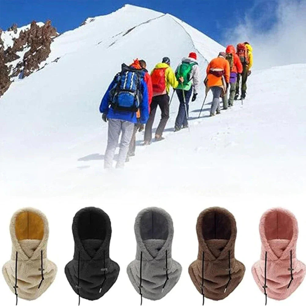 Thermal Sherpa Fleece Hood Ski Mask Winter Balaclava Cold Windproof Adjustable Women Plush Warm Hood Cover Hat Scarf Cycling Cap by DarkByteGear