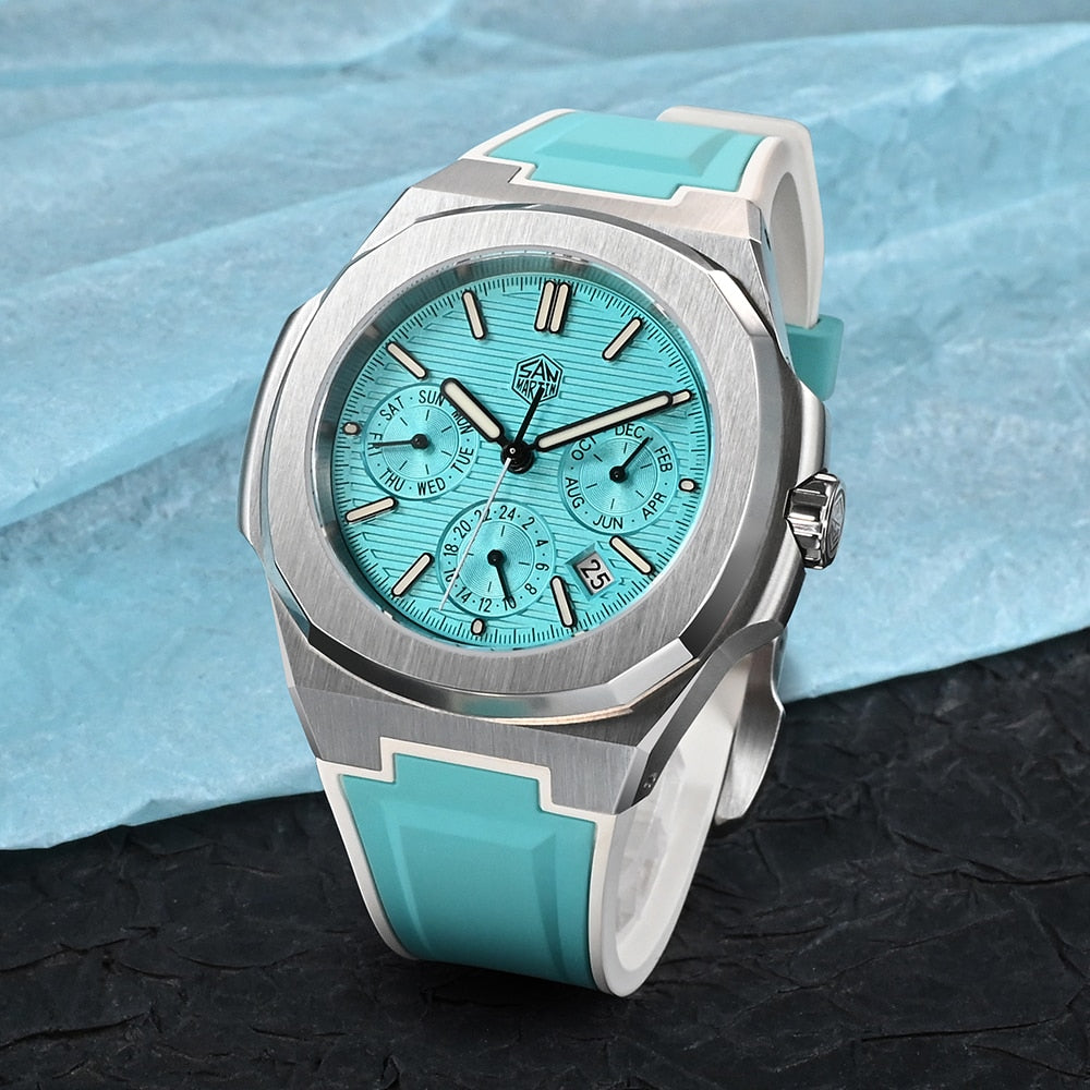 San Martin Miyota 9120 Multi-function Two-Tone FKM Watch by DarkByteGear