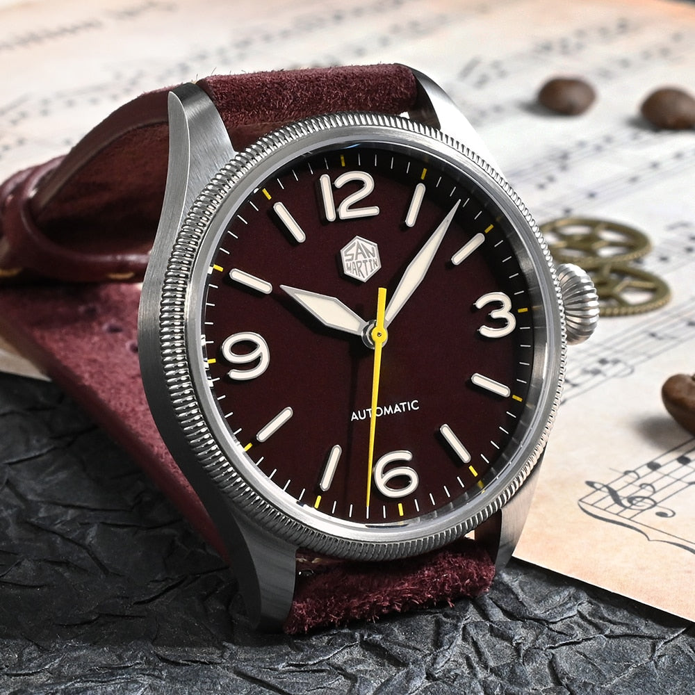 San Martin Retro Men Pilot Watch by DarkByteGear