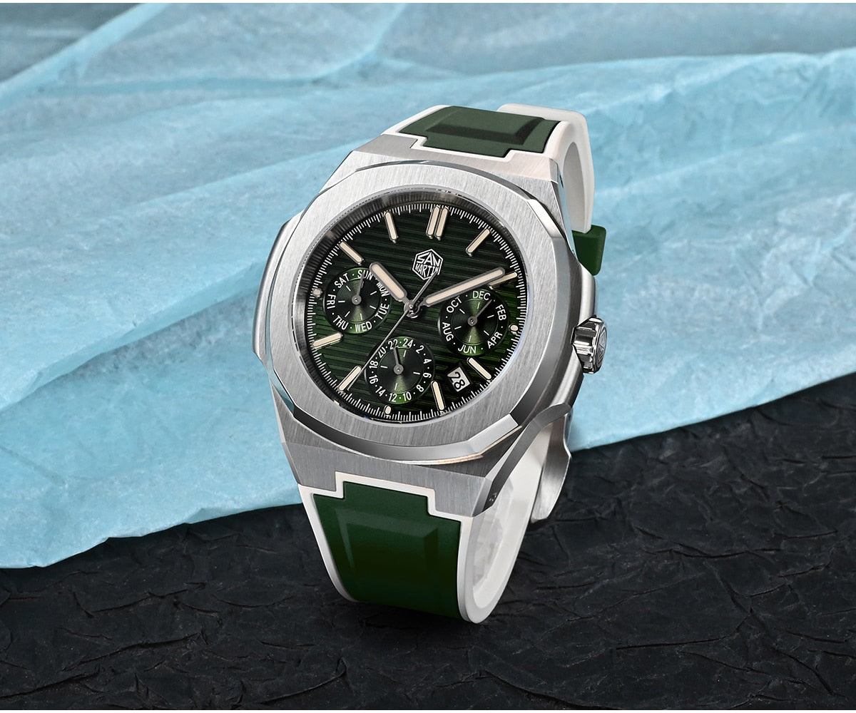 San Martin Miyota 9120 Multi-function Two-Tone FKM Watch by DarkByteGear