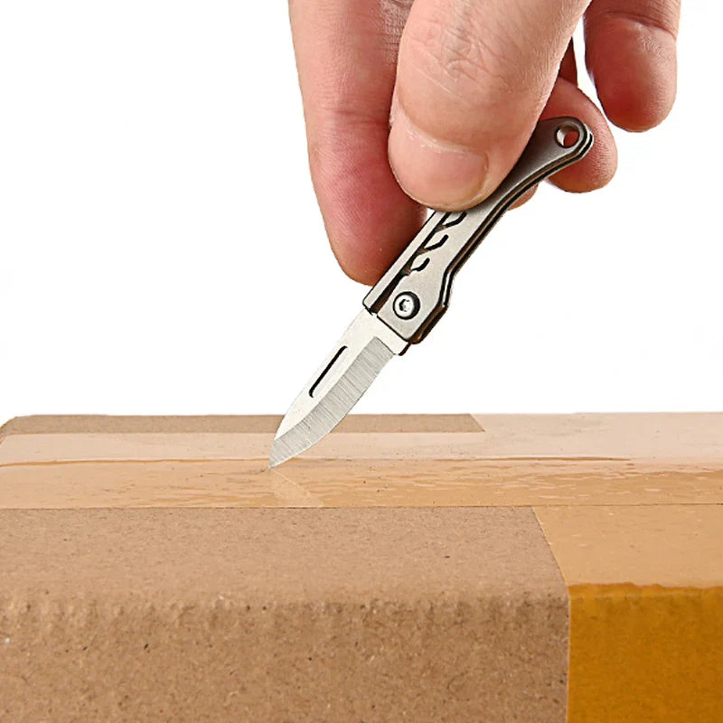Titanium Alloy Mini Folding Knife for Outdoor Camping EDC Portable Unboxing Sharp Knife with High Hardness D2 Blade by DarkByteGear