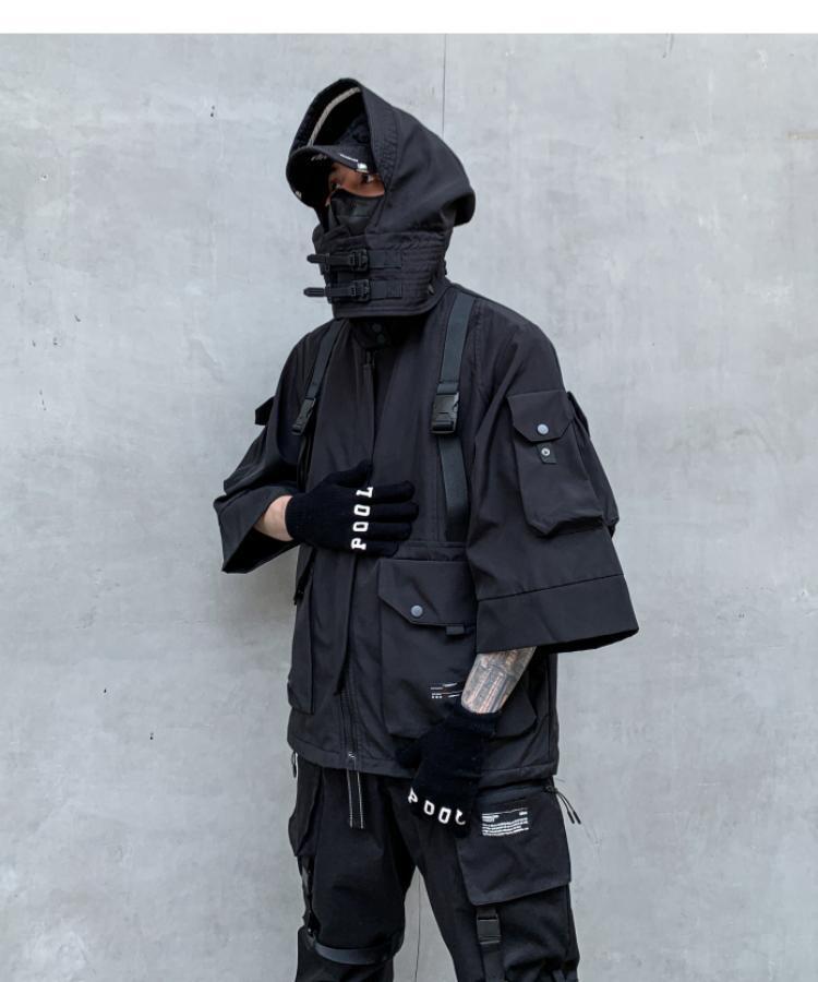 Cyber Assassin Hooded Jacket Techgear Streetwear by DarkByteGear
