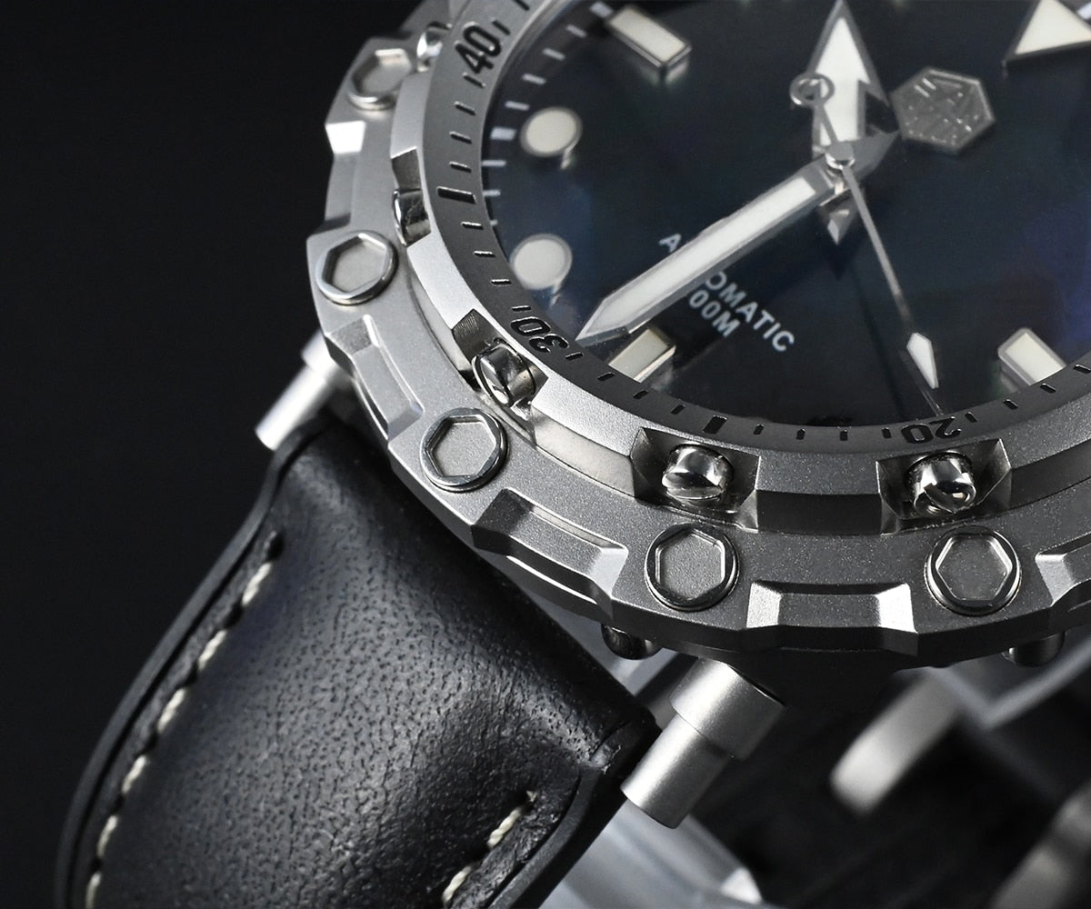 San Martin Luxury Watch Titanium MOP Dial Limited Edition by DarkByteGear