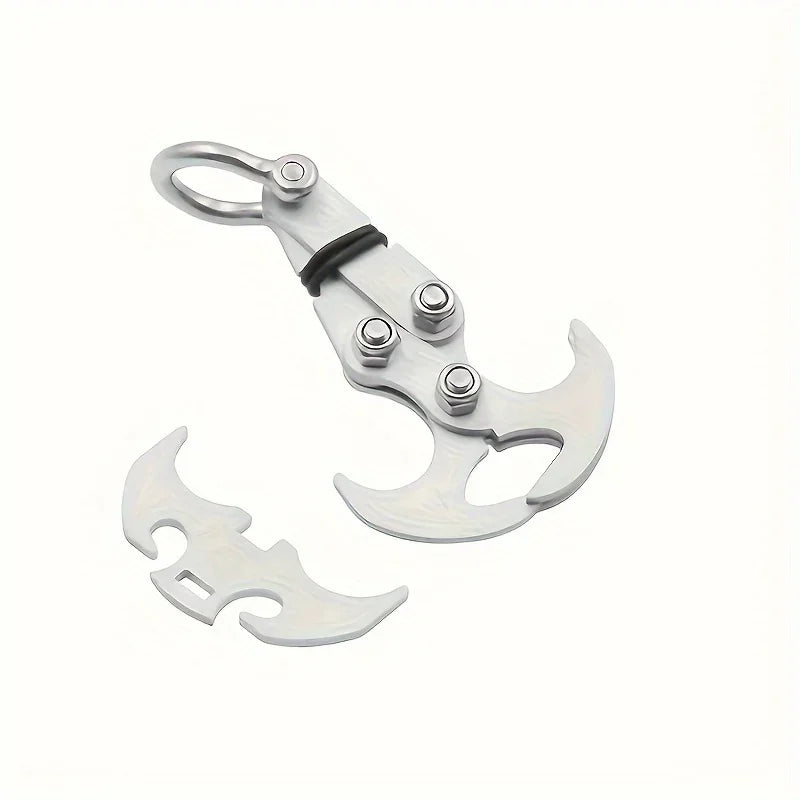 Stainless Steel Folding Grappling Hook - Durable & Deployment, Versatility in Outdoor Adventures & Emergency Tool for Hiking by DarkByteGear