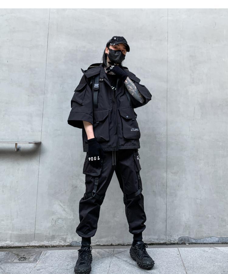 Cyber Assassin Hooded Jacket Techgear Streetwear by DarkByteGear