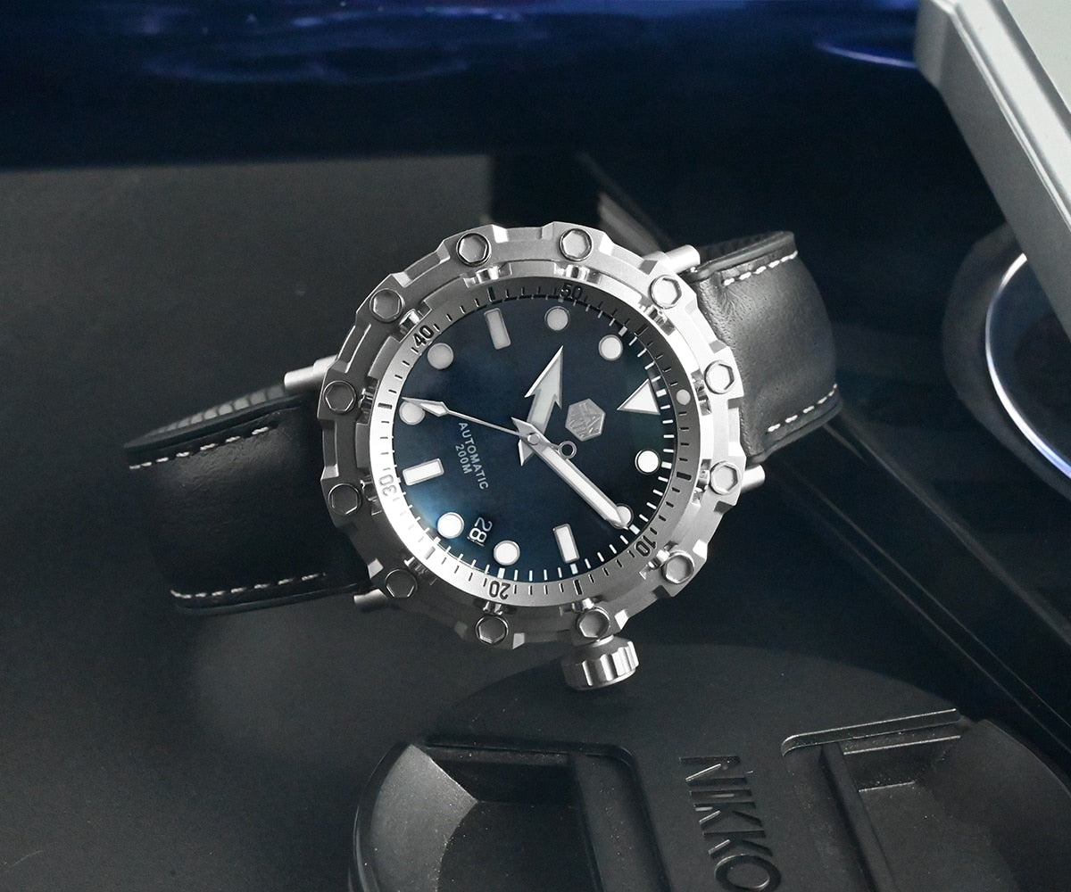 San Martin Luxury Watch Titanium MOP Dial Limited Edition by DarkByteGear