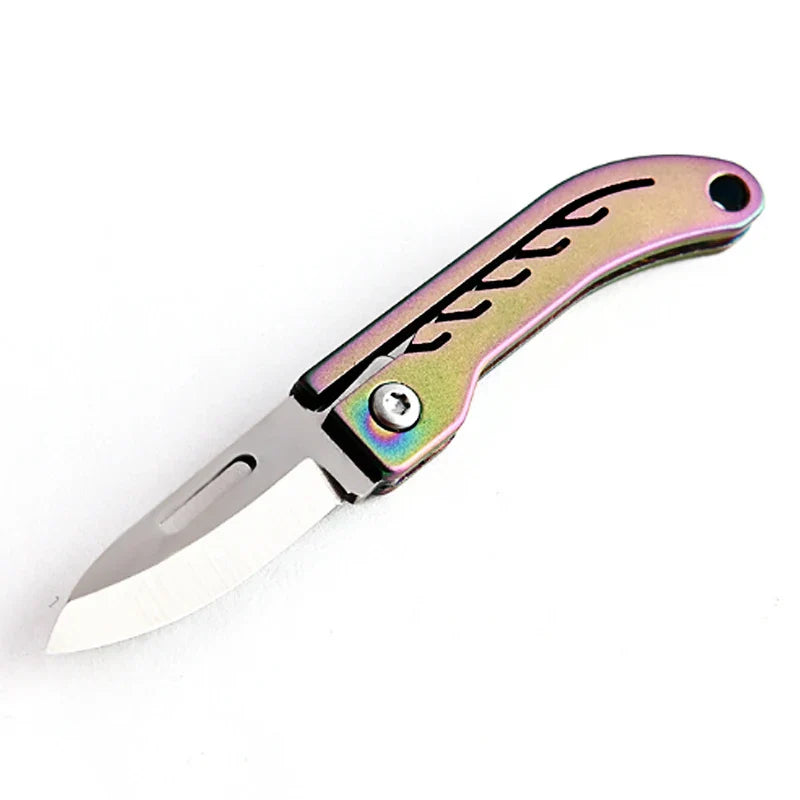 Titanium Alloy Mini Folding Knife for Outdoor Camping EDC Portable Unboxing Sharp Knife with High Hardness D2 Blade by DarkByteGear