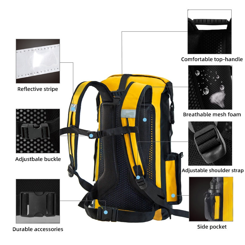 SeaSentinel 2023 - The 30L Waterproof River Hiking Backpack by DarkByteGear