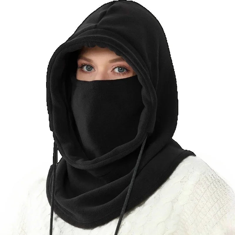 Winter Balaclava Hooded Scarf - Warm Neck Gaiter with Hood for Outdoor Activities, Cycling, Skiing - Black, Pink, Khaki by DarkByteGear