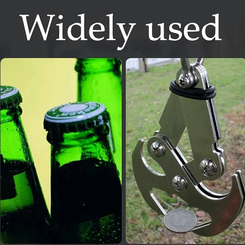Stainless Steel Folding Grappling Hook - Durable & Deployment, Versatility in Outdoor Adventures & Emergency Tool for Hiking by DarkByteGear
