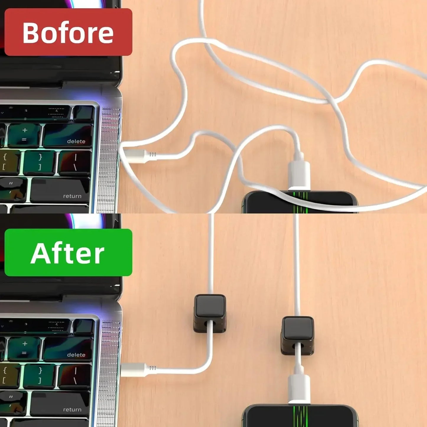 6PCS Magnetic Cable Clips Cable Smooth Adjustable Cord Holder Under Desk Cable Management Wire Keeper Cable Organizer Holder by DarkByteGear