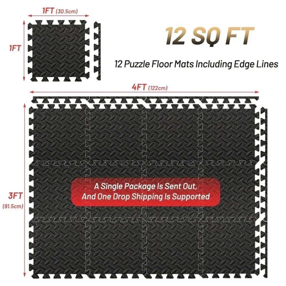 4~20Pcs Puzzle Fitness Mat, Eva Interlocking Foam Floor Tiles for Home Gym, Home Gym Equipment Mat, Non-Slip Floor Mat for Kids by DarkByteGear