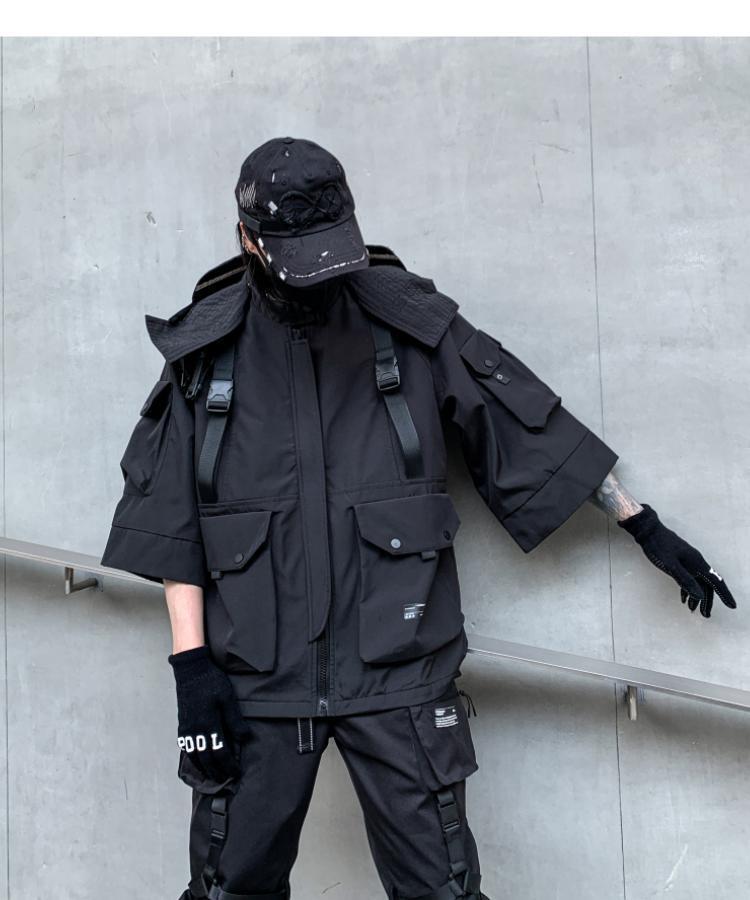 Cyber Assassin Hooded Jacket Techgear Streetwear by DarkByteGear
