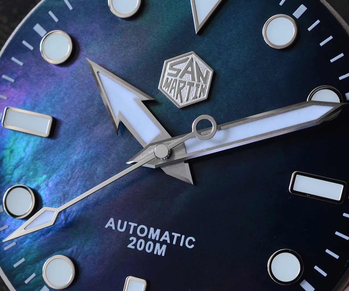 San Martin Luxury Watch Titanium MOP Dial Limited Edition by DarkByteGear
