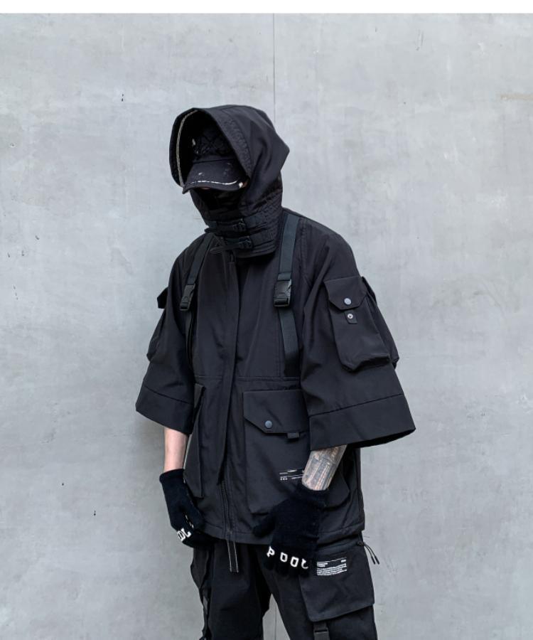 Cyber Assassin Hooded Jacket Techgear Streetwear by DarkByteGear