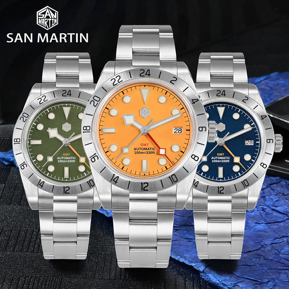 San Martin NH34 39mm BB GMT Watch by DarkByteGear