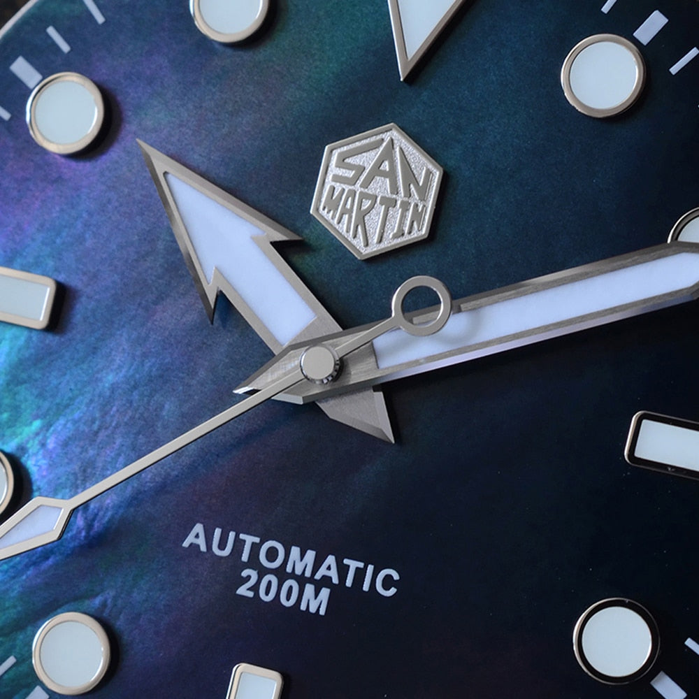 San Martin Luxury Watch Titanium MOP Dial Limited Edition by DarkByteGear