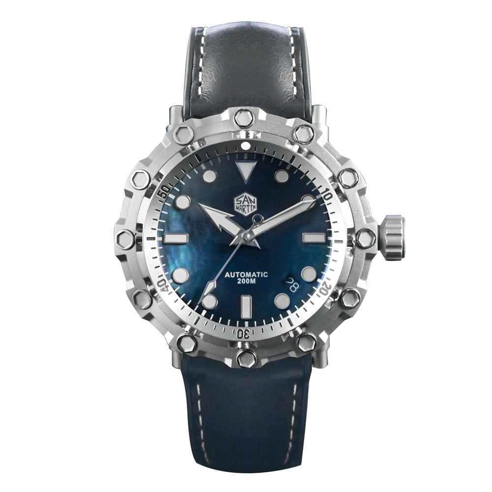 San Martin Luxury Watch Titanium MOP Dial Limited Edition by DarkByteGear