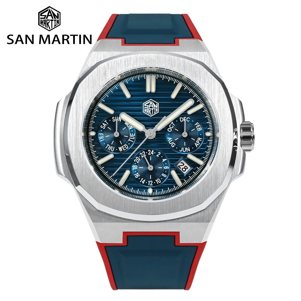 San Martin Miyota 9120 Multi-function Two-Tone FKM Watch by DarkByteGear