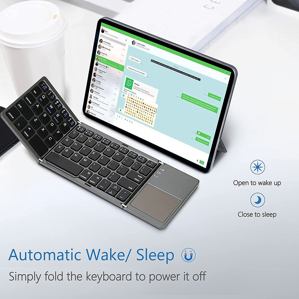 StealthFold Hacker-Grade Bluetooth Touchpad Keyboard by DarkByteGear