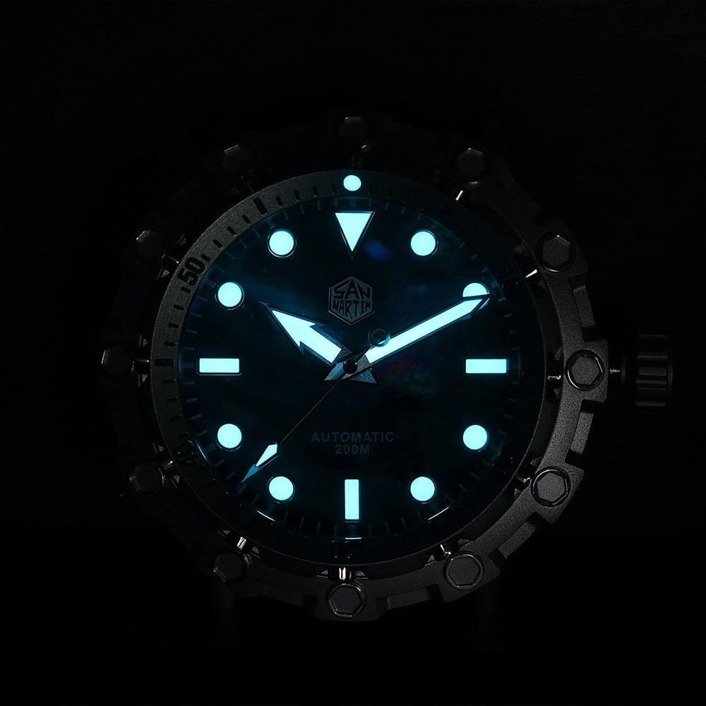 San Martin Luxury Watch Titanium MOP Dial Limited Edition by DarkByteGear