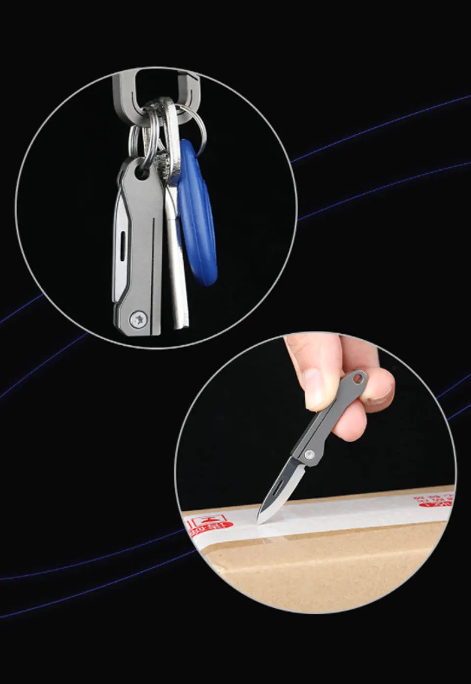 Titanium Alloy Mini EDC Knife Camping Equipment Unboxing Mini Knife Keychain Hanging Outdoor Multi Tools Knife by DarkByteGear