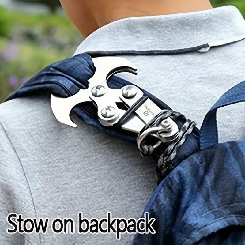 Stainless Steel Folding Grappling Hook - Durable & Deployment, Versatility in Outdoor Adventures & Emergency Tool for Hiking by DarkByteGear