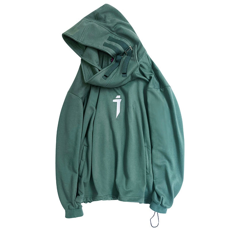 CyberSamurai Autumn Plush Streetwear Techwear Hoodie by DarkByteGear