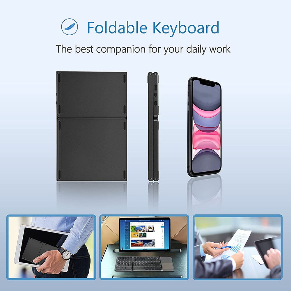 StealthFold Hacker-Grade Bluetooth Touchpad Keyboard by DarkByteGear