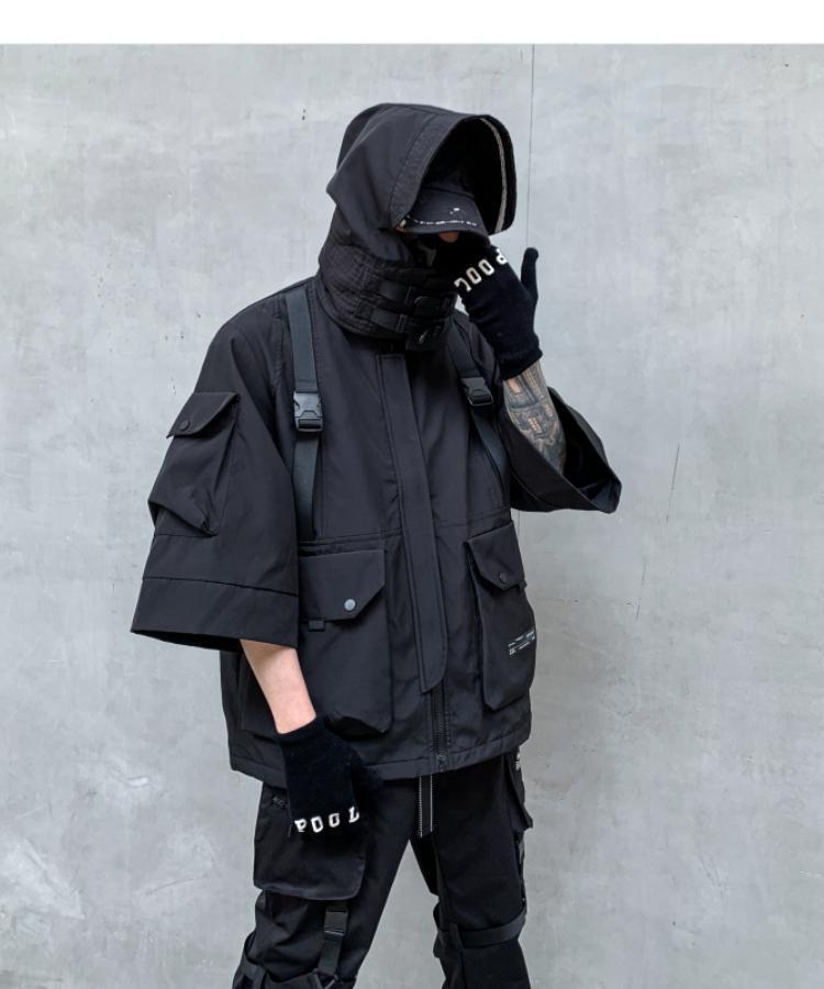 Cyber Assassin Hooded Jacket Techgear Streetwear by DarkByteGear