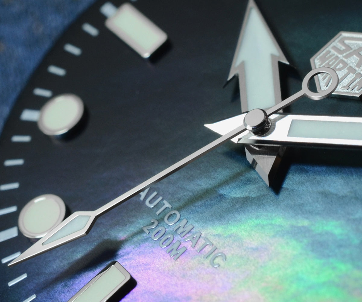 San Martin Luxury Watch Titanium MOP Dial Limited Edition by DarkByteGear