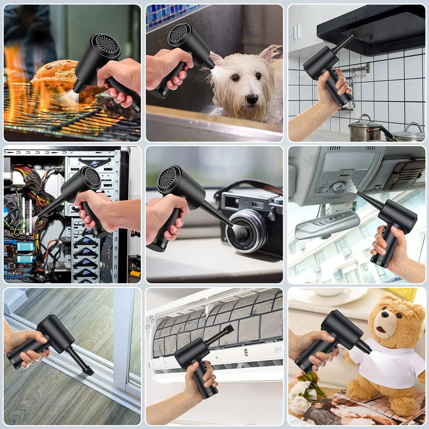 Compressed Air Duster Electric Rechargeable Cordless Air Blower Compressed Air For Cleaning Computer Keyboard Camera Car Home by DarkByteGear