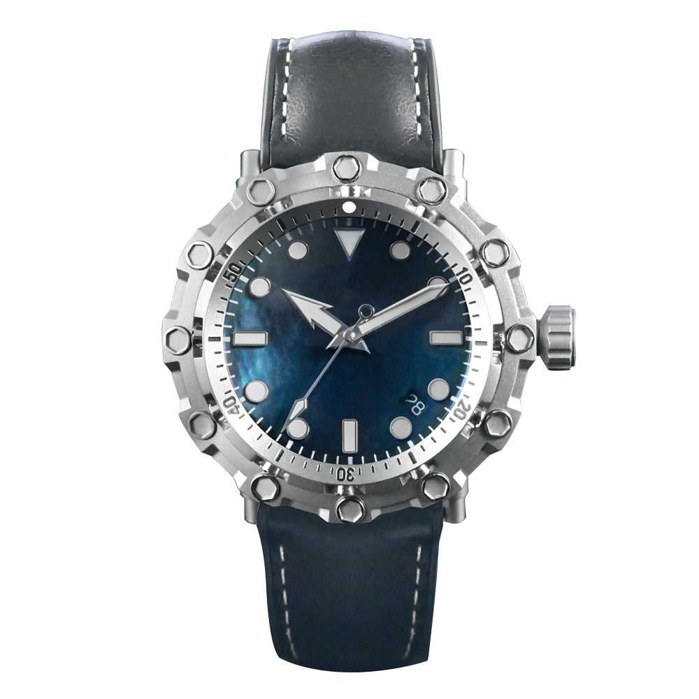 San Martin Luxury Watch Titanium MOP Dial Limited Edition by DarkByteGear