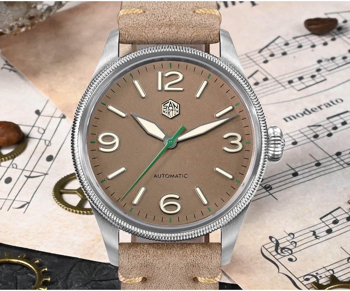 San Martin Retro Men Pilot Watch by DarkByteGear