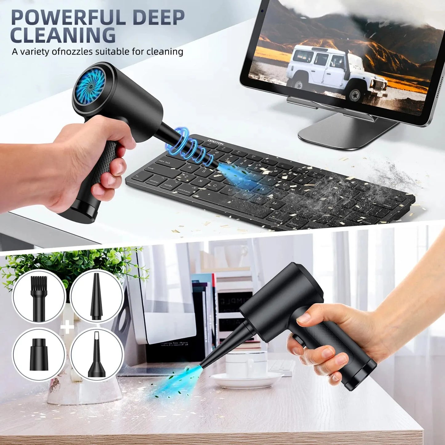 Compressed Air Duster Electric Rechargeable Cordless Air Blower Compressed Air For Cleaning Computer Keyboard Camera Car Home by DarkByteGear